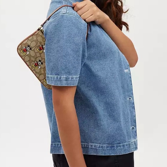 Disney X Coach Nolita 19 In Signature Jacquard With Mickey Mouse Print - Picture 2 of 8
